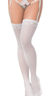 Gray Mesh Thigh-Highs Stocking
