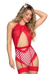 Candy Girl Costume with Lace Straps & Head Piece