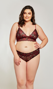 Cross Dyed Lace Bralet with Panty Set