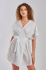 Comfy Lightweight Robe with Lace Detail