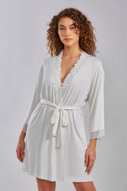 Floral Embroidery Embellishment Robe