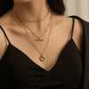 18k Gold Plated Three Layered Heart Love Arrow Necklace