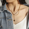 18K Gold Plated Pearl Beads Heart Pendant Necklace
