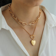 14k Gold Plated Heart Pendant Necklace