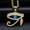 18K Gold Plated The Eye of Horus Blue Eye Pendant Necklace