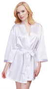 Bridal Satin Robe in White