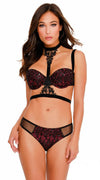 Venice Bra Set in Black Red