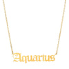 18K Gold Plated Aquarius Zodiac Necklace