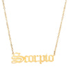 18K Gold Plated Scorpio Zodiac Necklace