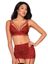 Scalloped stretch lace garter bralette
