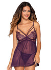 Seductive Hot Eyelash Lace Babydoll and G String Set