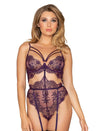 Eyelash lace garter teddy