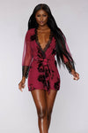 Velvet burnout and chiffon robe