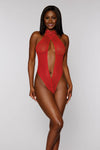Stretch fishnet teddy