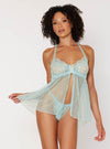 Zipper Lace Flyaway Babydoll