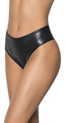 Wet Look High Waist Ruched Back Panty