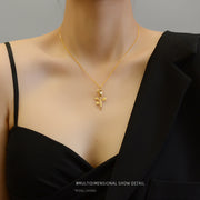 18K Gold Plated Rose Flower Pendant Necklace