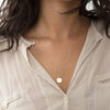 14K Gold Plated Stainless Steel Necklace with Round Pendant