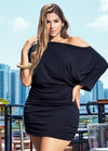 Black Sleek short-sleeved dress