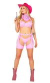 4pc Pretty Pink Cowgirl Costume