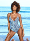 One Piece V Neck Swimsuit
