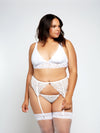  AZURA WHITE LACE GARTER BELT 