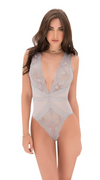 Sheer Mesh Teddy in Grey