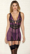 Alluring Lace Chemise in Purple Black