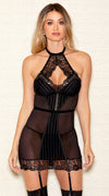 Sheer Eye Catching Chemise in Black