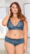 Bralette Sweetheart Bra Set in Blue