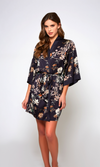 Black Print Short Amelia Robe
