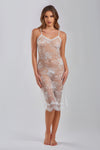 Alluring Lace Chemise with Eyelash Fringe