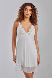 Floral Embroidery Soft Cup Chemise