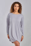 Soft Brushed Sleep Shirt with Drop Long Sleeves