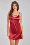 Sexy Satin Chemise with Mesh Insert