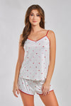 Soft All Over Heart Print Cami Set