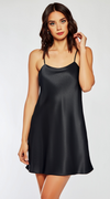 Basic Satin Chemise in Black