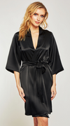 Classic Satin Robe in Black