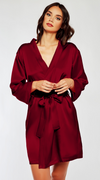 Classic Satin Robe in Burgundy