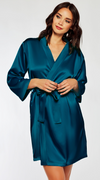 Classic Satin Robe in Peacock