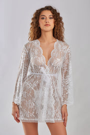 Sensual Lace Robe with Butterfly Sleeves