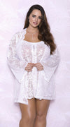 Allover Lace Robe in White