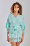 Lace Trim Robe with Scallop Lace
