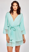 Pepper Lace Trim Robe in Mint