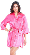 Basic Satin Robe in Fuchsia