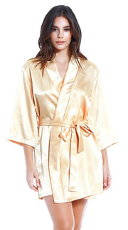 Basic Satin Robe in Gold