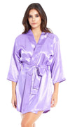 Basic Satin Robe in Lavender