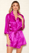 Basic Satin Robe in Purple