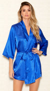 Basic Satin Robe in Royal Blue