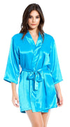 Basic Satin Robe in Teal